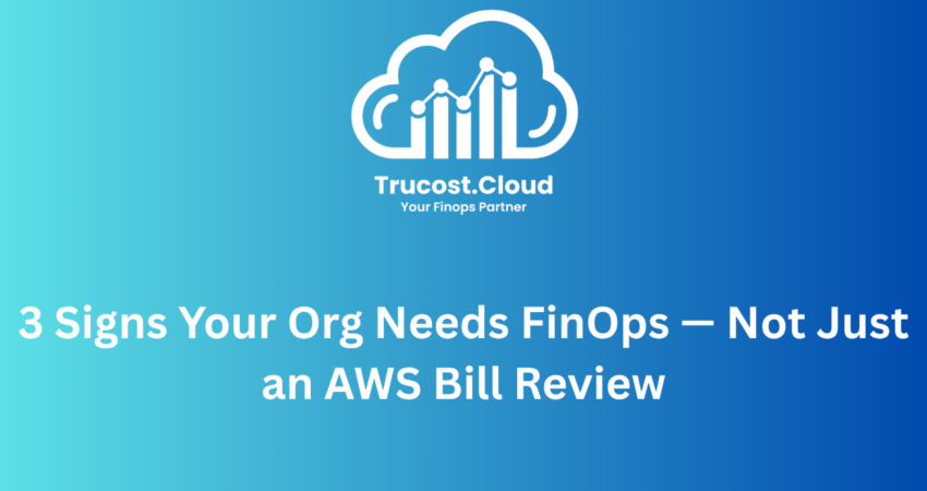 AWS Bill Review vs FinOps: 3 Signs Your Organization Needs FinOps | Trucost.Cloud